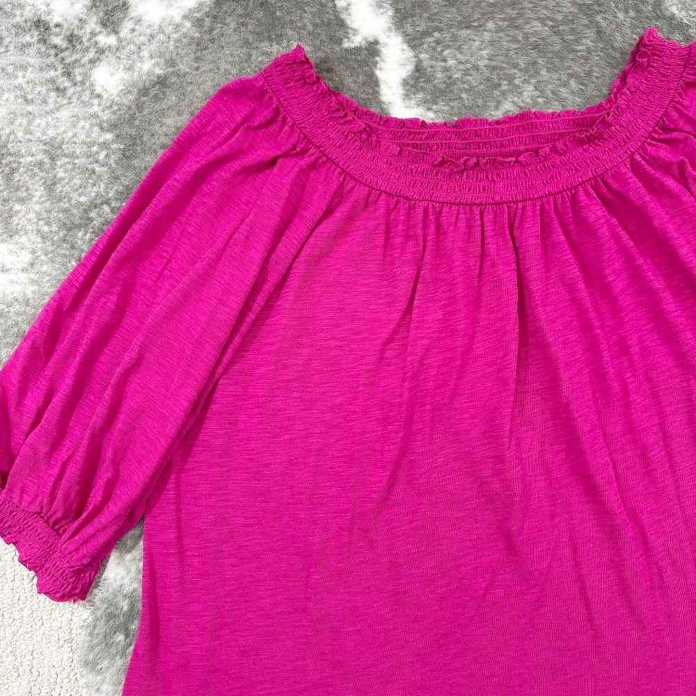 NWT Knox Rose Smocked Neck Top Large - Picture 2 of 9